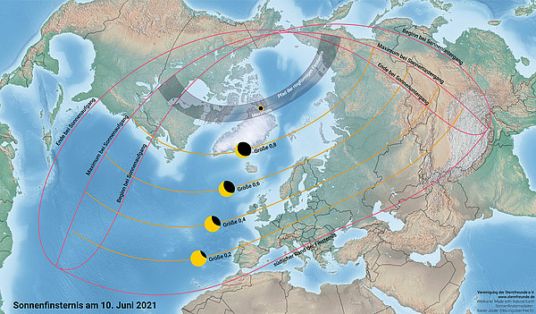 Partielle Sonnenfinsternis am 10. Juni 2021